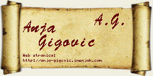 Anja Gigović vizit kartica